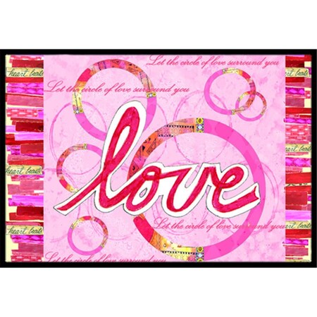 Carolines Treasures Love Is A Circle Valentines Day Indoor & Outdoor Mat, 18 x 27 in. CA77915
